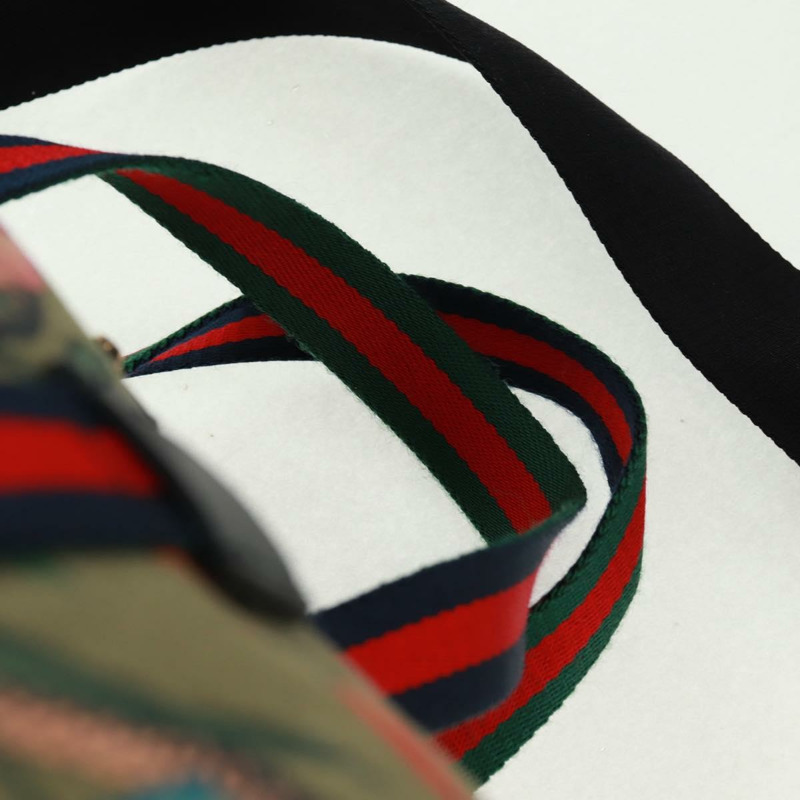 【日本直送】GUCCI Sherry Line Web Sherry Line Bag Canvas 2way Khaki 450983 Auth 164673V-13