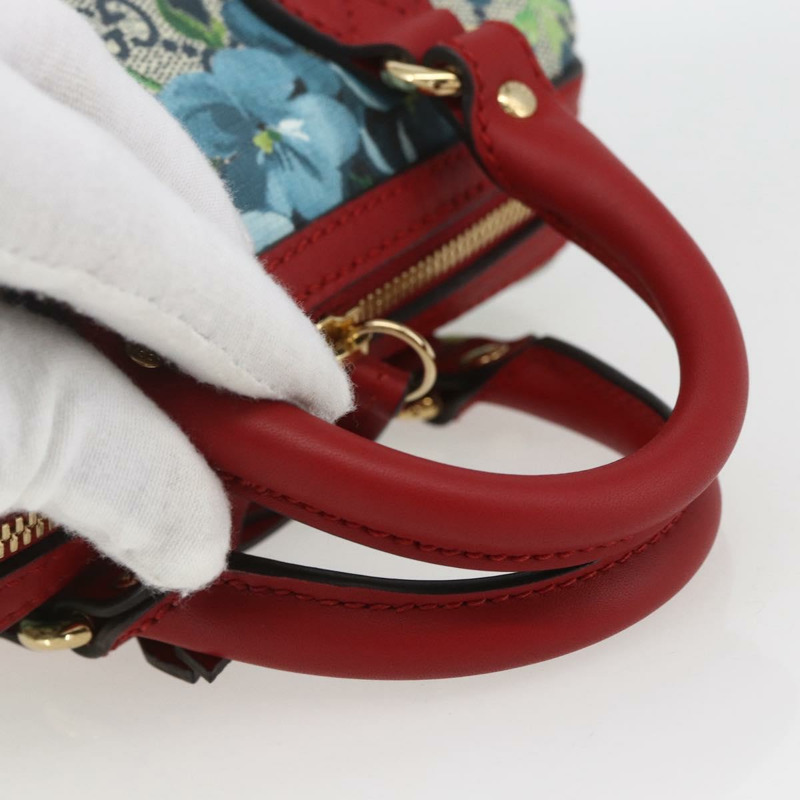 【日本直送】GUCCI GG Blooms迷你波士頓包 PVC 兩用紅海軍藍 432123 正品 ka1682SAM-6