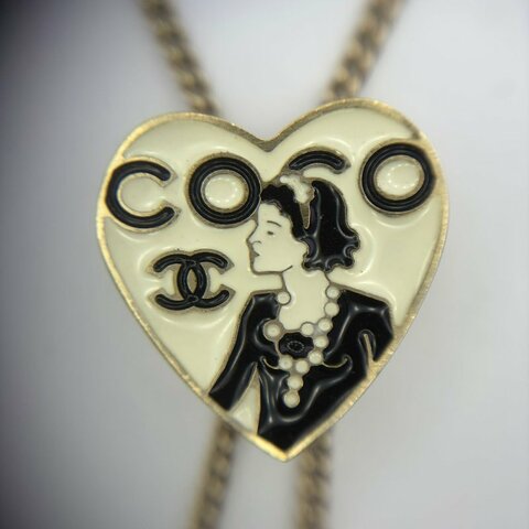 香奈兒 中古心形琺瑯項鍊