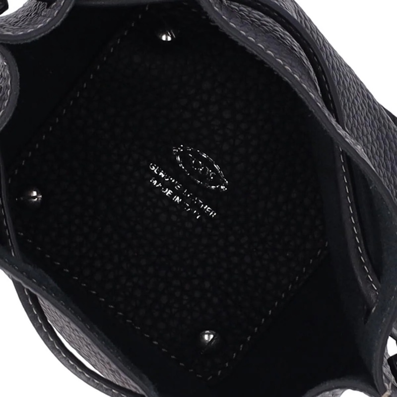 Tod’s荔紋牛皮水桶側背包 （黑色）-3