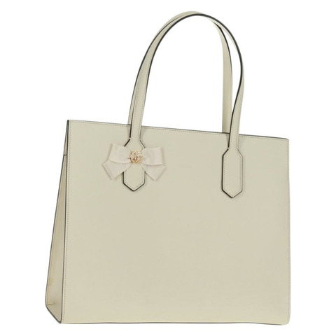GUCCI 日本限量版托特包，皮革材質，白色金色，貨號 440055，正品 mr1909V