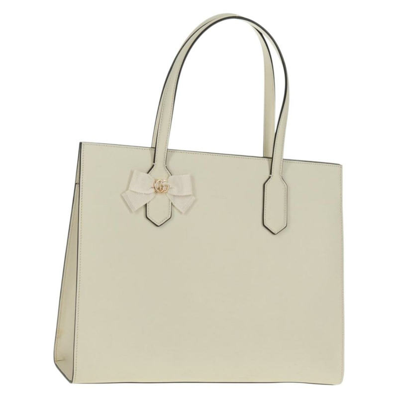 【日本直送】GUCCI 日本限量版托特包，皮革材質，白色金色，貨號 440055，正品 mr1909V-0
