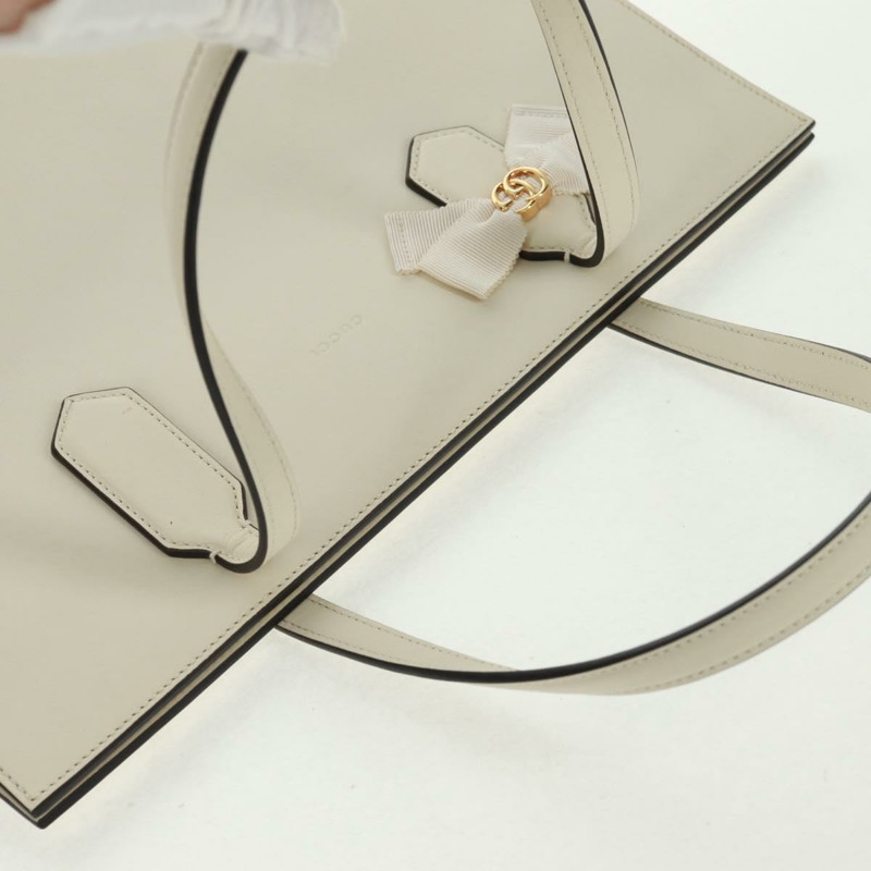 【日本直送】GUCCI 日本限量版托特包，皮革材質，白色金色，貨號 440055，正品 mr1909V-6
