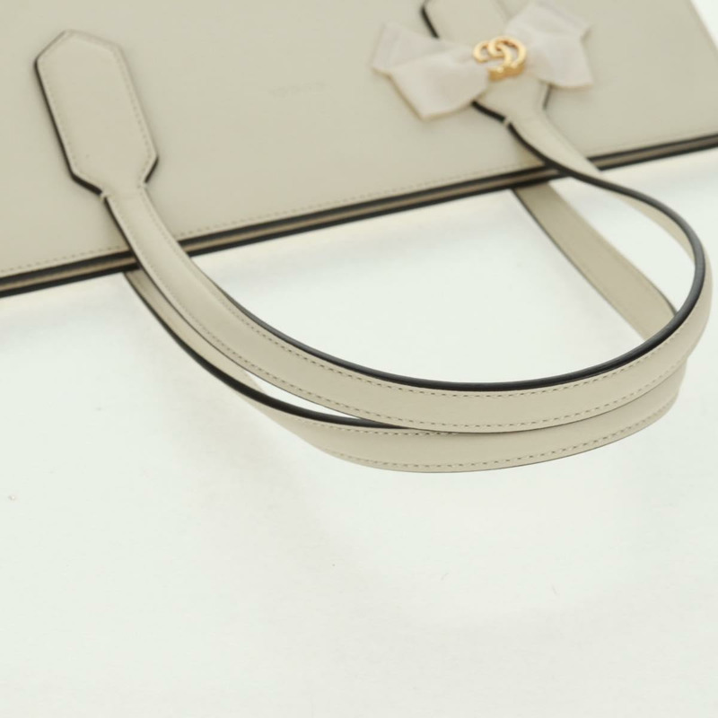 【日本直送】GUCCI 日本限量版托特包，皮革材質，白色金色，貨號 440055，正品 mr1909V-7
