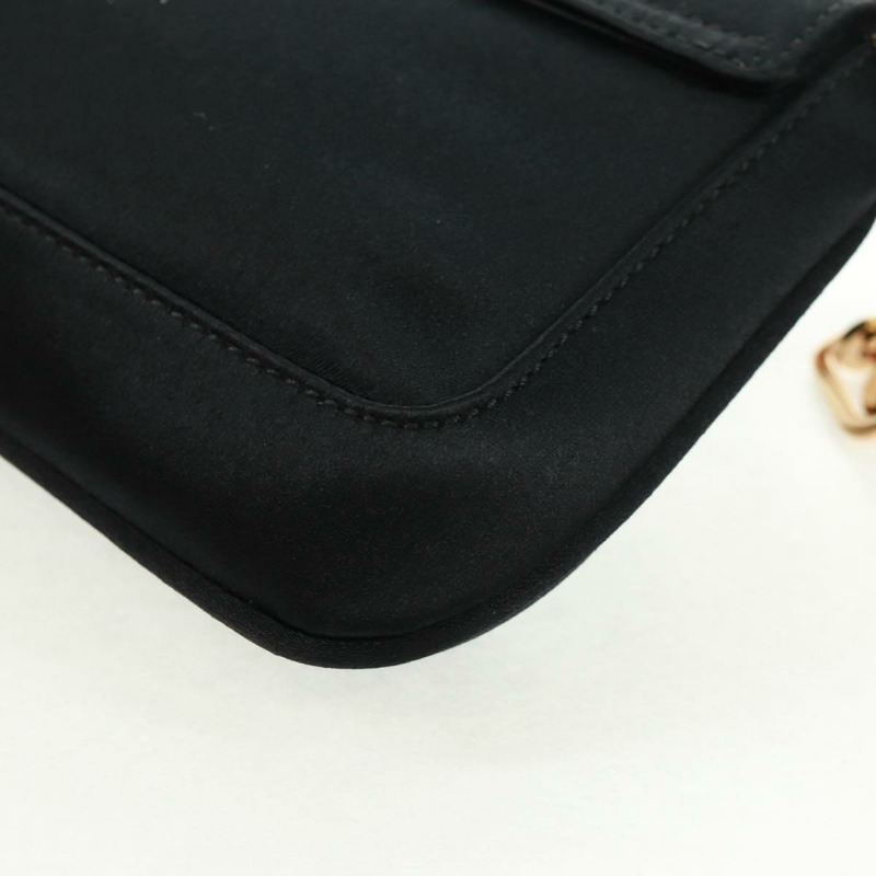 【日本直送】GUCCI 鏈條手提包 皮革 黑色 金色 007 1705 2033 Auth am10601V-16