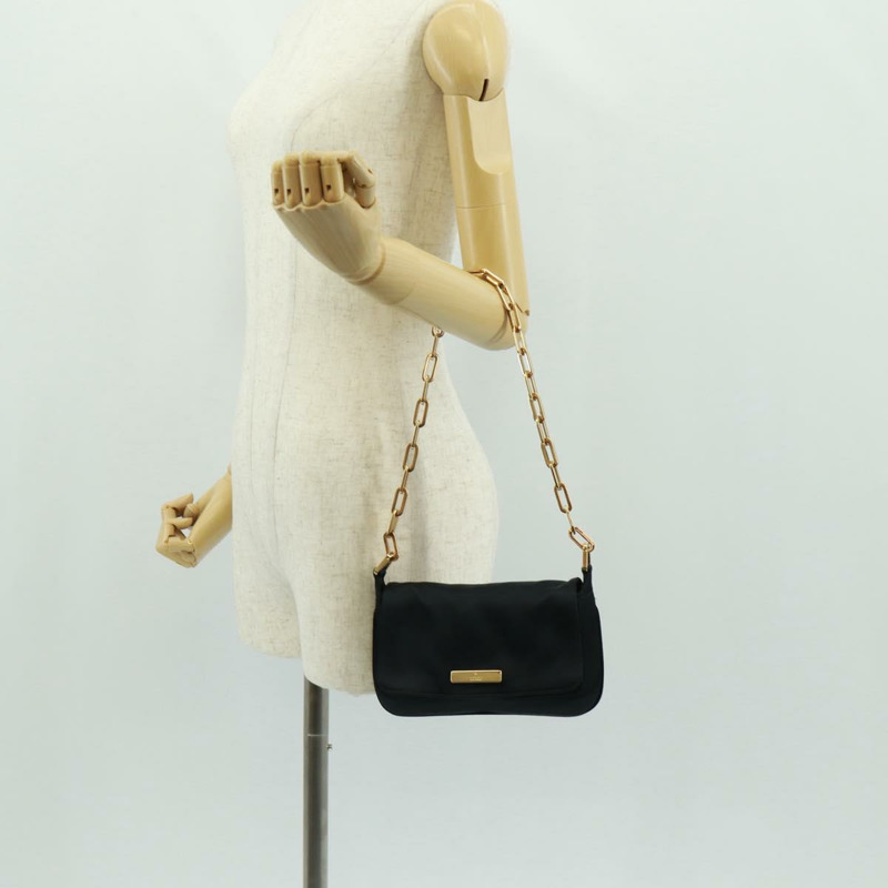 【日本直送】GUCCI 鏈條手提包 皮革 黑色 金色 007 1705 2033 Auth am10601V-24