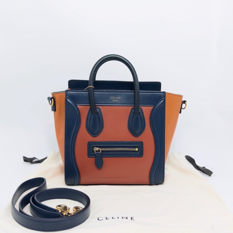 CELINE拼色笑臉手提肩背斜背包20*19*10 98新配件塵袋-1