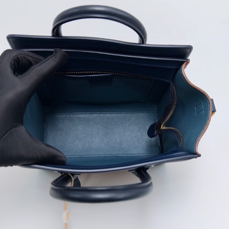 CELINE拼色笑臉手提肩背斜背包20*19*10 98新配件塵袋-2