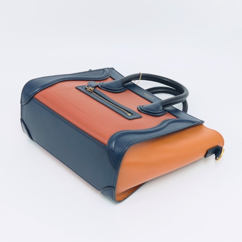 CELINE拼色笑臉手提肩背斜背包20*19*10 98新配件塵袋-5