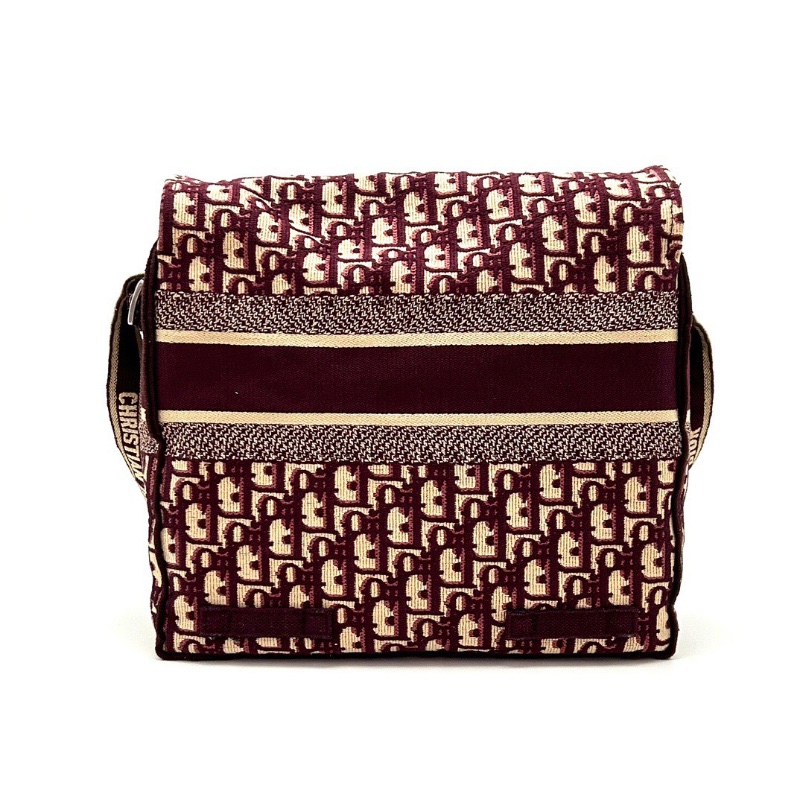 DIOR 經典老花紅色中號郵差肩背斜背包28*24*11.5 98新配件購證保卡-6