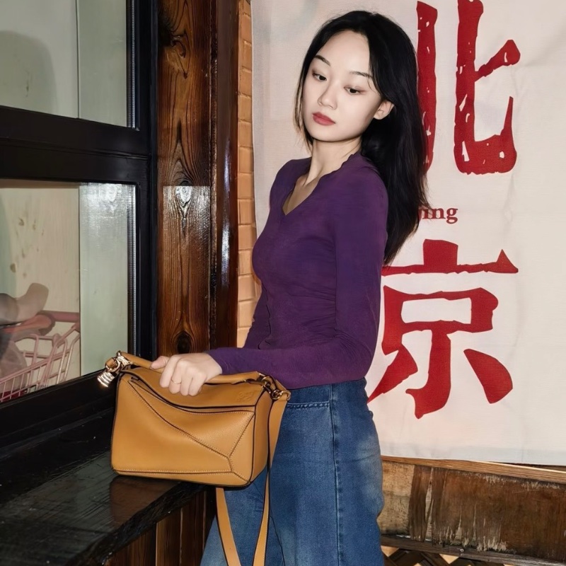 LOEWE Puzzle mini 幾何手提肩背斜背包17*11*7.5 98新配件塵袋-0