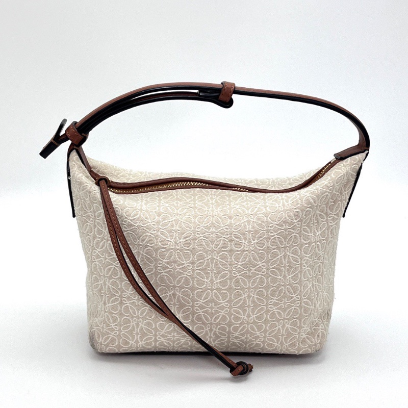 LOEWE Cubi Anagram 米白拼棕手提飯盒包20*14*11 98新配件塵袋-1
