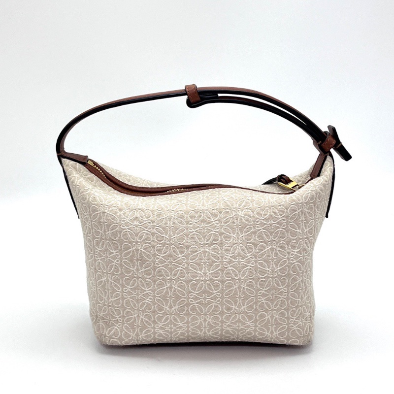 LOEWE Cubi Anagram 米白拼棕手提飯盒包20*14*11 98新配件塵袋-6