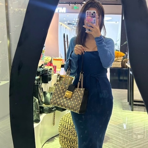 GUCCI 經典老花蜜蜂印花padlock肩背托特包26*17*11 98新配件塵袋