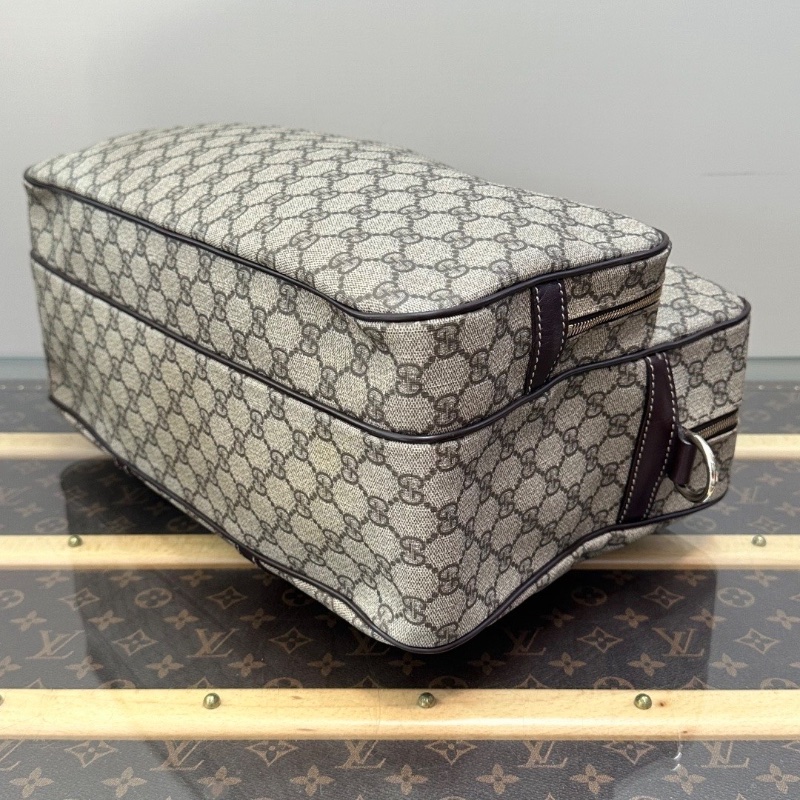 GUCCI 老花大號手提斜背公事包40*26*15 98新配件購證塵袋鎖鑰匙-3