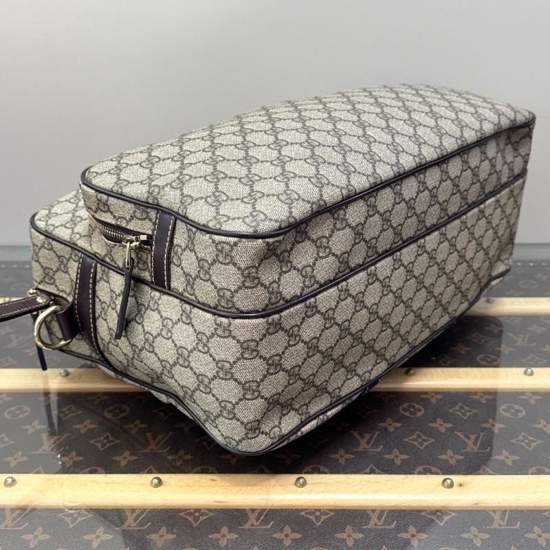 GUCCI 老花大號手提斜背公事包40*26*15 98新配件購證塵袋鎖鑰匙-5