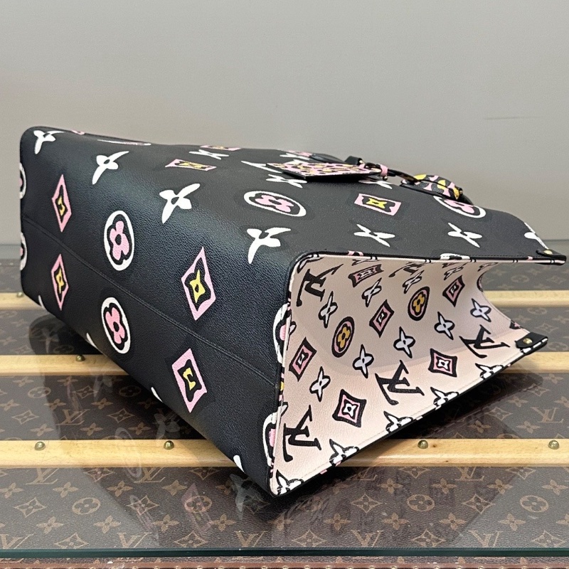 LV 黑金膠囊系列onthego大號手提肩背包芯片款42*33*17 98新配件塵袋-3