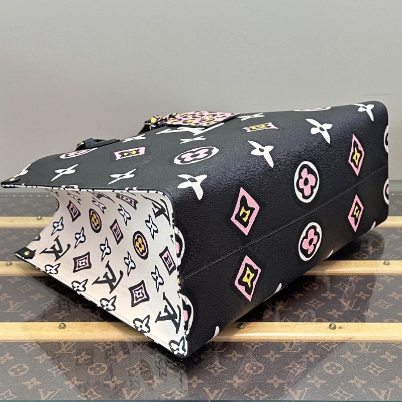 LV 黑金膠囊系列onthego大號手提肩背包芯片款42*33*17 98新配件塵袋-5