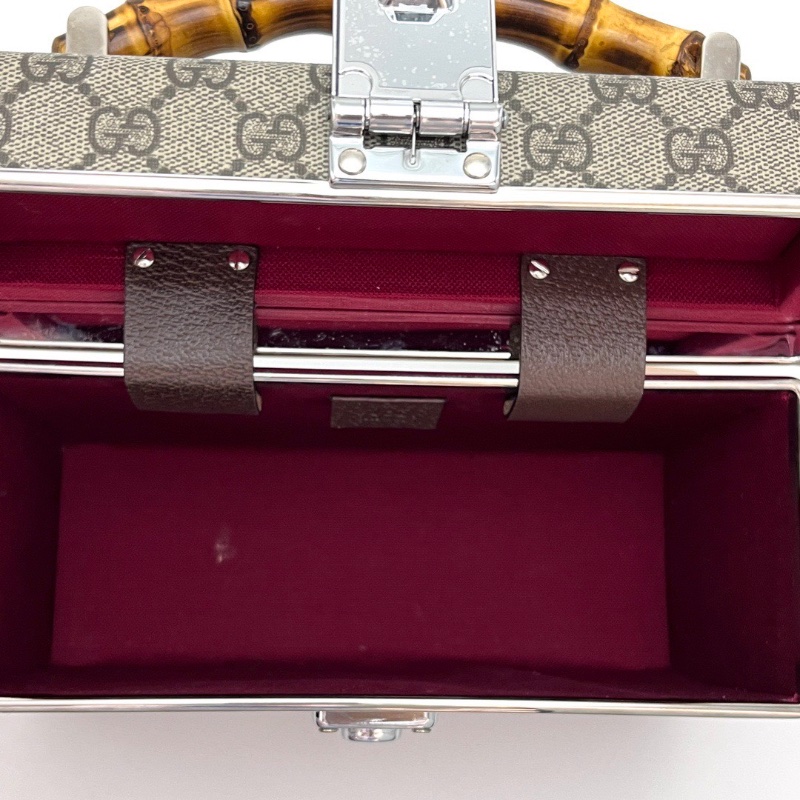 GUCCI Goobe trotter經典老花配皮邊竹節手提肩背盒子包 24*16.5*10 98新配件塵袋-2