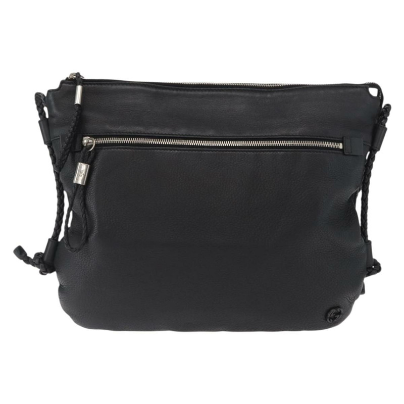 【日本直送】GUCCI 黑色銀色皮革單肩包 268244 正品 SW1920-12