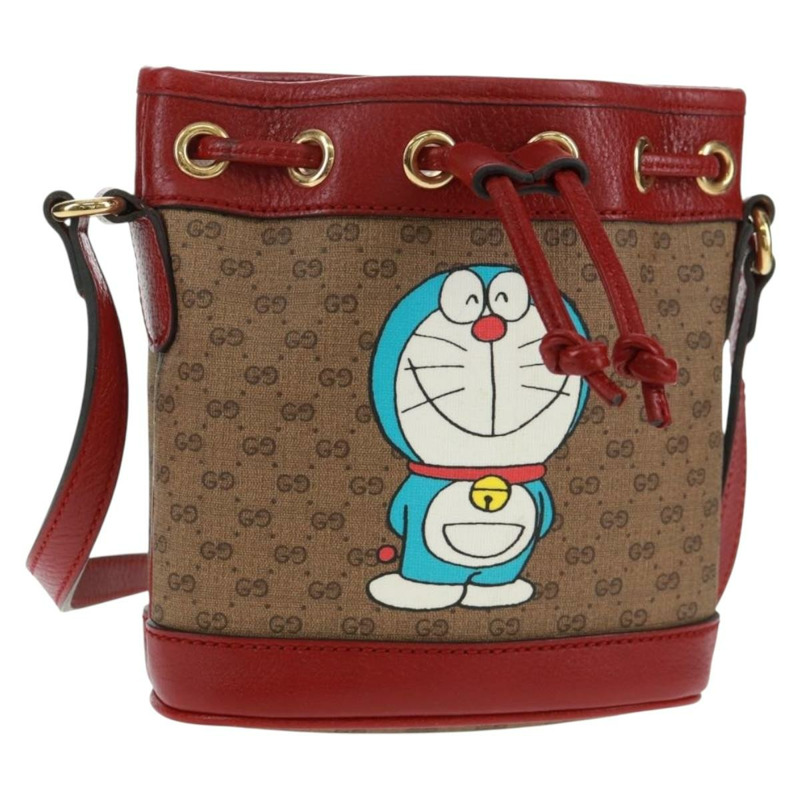 【日本直送】GUCCI Micro GG Supreme哆啦A夢聯名包 PVC 米色 647801 正品 166733SAM-0