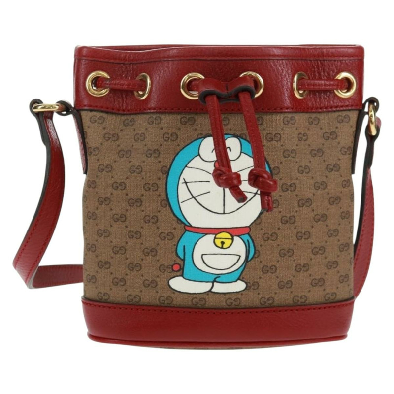【日本直送】GUCCI Micro GG Supreme哆啦A夢聯名包 PVC 米色 647801 正品 166733SAM-12