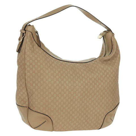 GUCCI Micro GG 帆布 Guccissima 手袋，米色/金色皮革款，貨號 309618，正品編號 164485V