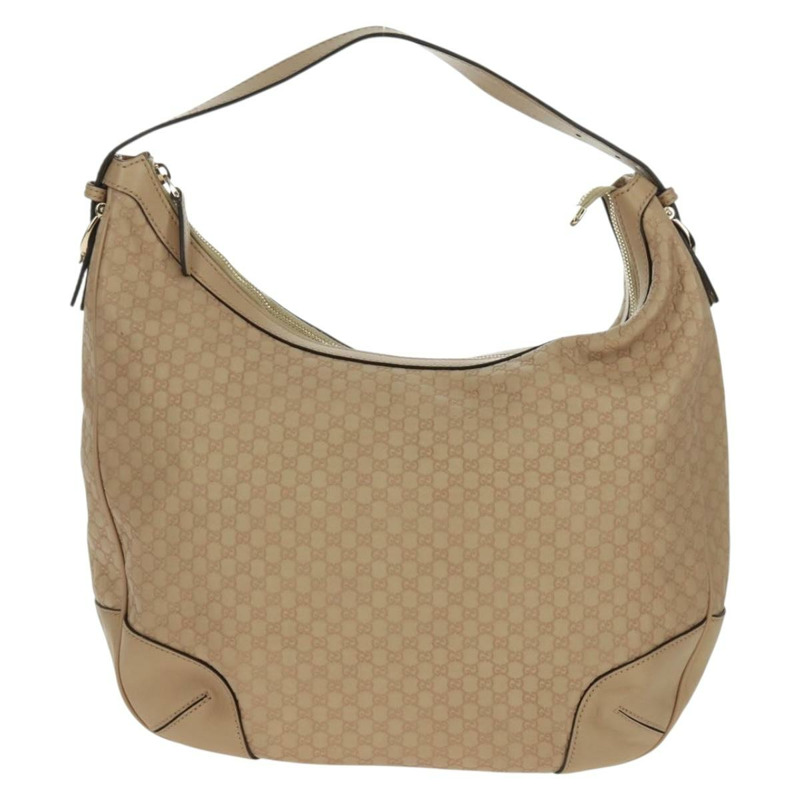 【日本直送】GUCCI Micro GG 帆布 Guccissima 手袋，米色/金色皮革款，貨號 309618，正品編號 164485V-12