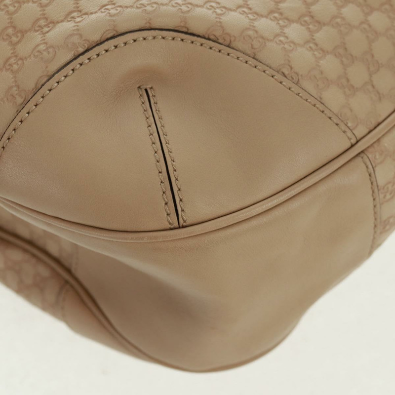 【日本直送】GUCCI Micro GG 帆布 Guccissima 手袋，米色/金色皮革款，貨號 309618，正品編號 164485V-16