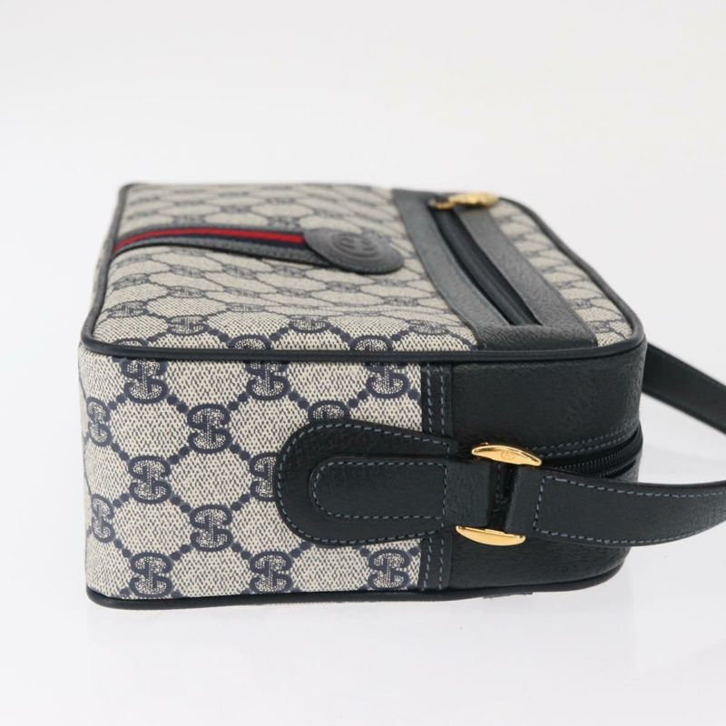 【日本直送】GUCCI GG Supreme Sherry Line 手提包 PVC 海軍藍 金 紅 001 56 0942 正品 166010-2