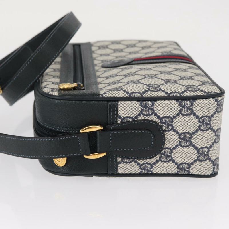 【日本直送】GUCCI GG Supreme Sherry Line 手提包 PVC 海軍藍 金 紅 001 56 0942 正品 166010-3