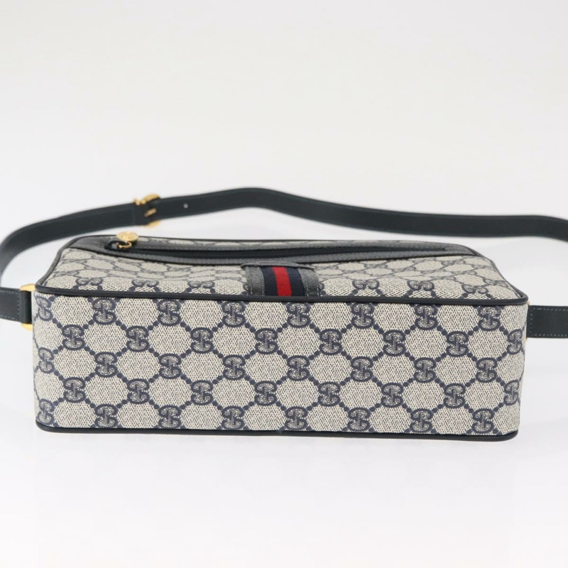 【日本直送】GUCCI GG Supreme Sherry Line 手提包 PVC 海軍藍 金 紅 001 56 0942 正品 166010-4