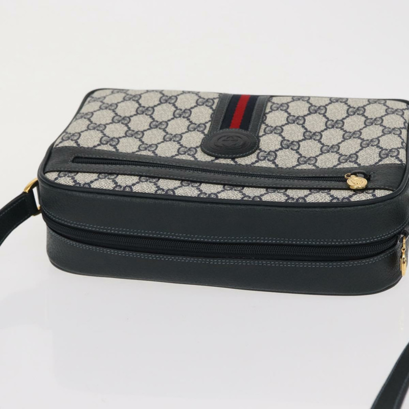 【日本直送】GUCCI GG Supreme Sherry Line 手提包 PVC 海軍藍 金 紅 001 56 0942 正品 166010-5