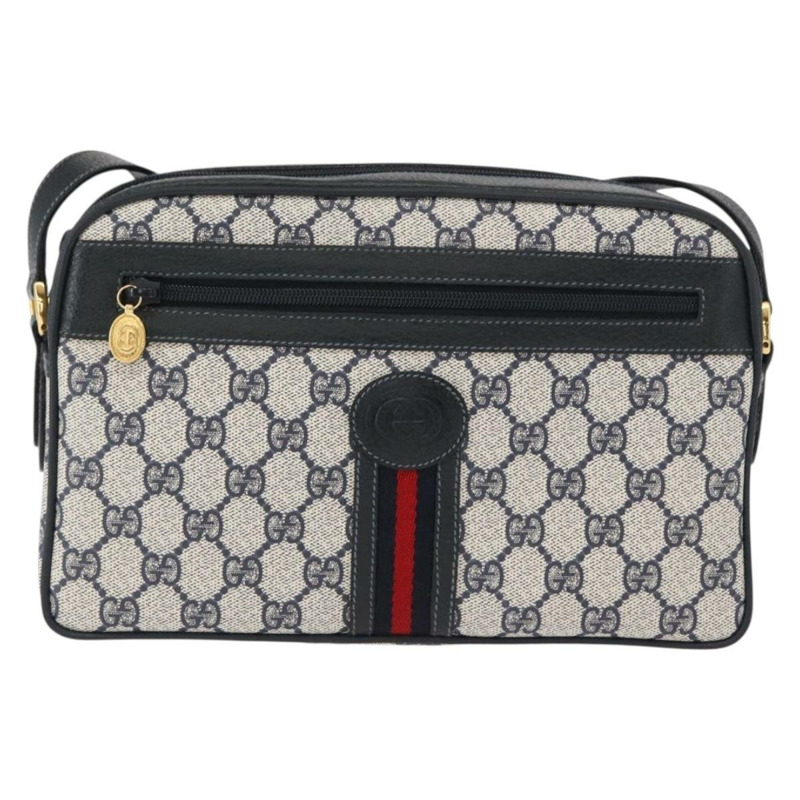 【日本直送】GUCCI GG Supreme Sherry Line 手提包 PVC 海軍藍 金 紅 001 56 0942 正品 166010-12