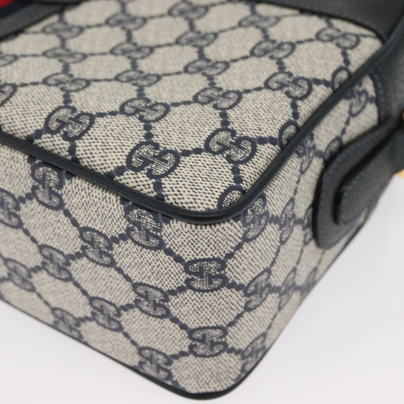 【日本直送】GUCCI GG Supreme Sherry Line 手提包 PVC 海軍藍 金 紅 001 56 0942 正品 166010-13