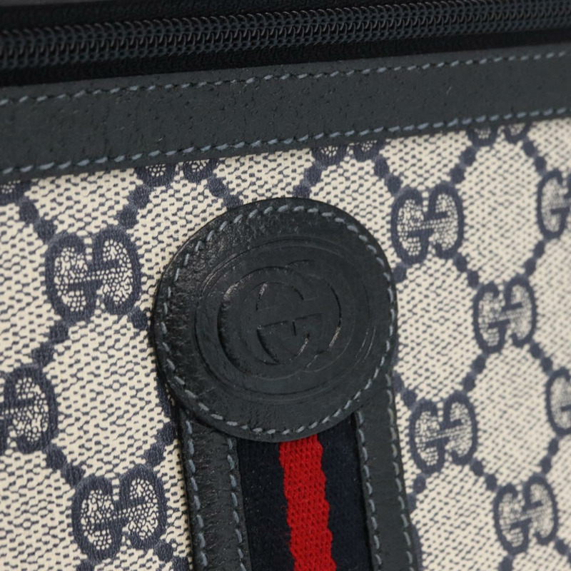 【日本直送】GUCCI GG Supreme Sherry Line 手提包 PVC 海軍藍 金 紅 001 56 0942 正品 166010-17