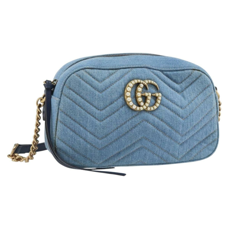【日本直送】GUCCI GG Marmont 小型相機包 牛仔藍 447632 正品 ka1639SAV-0