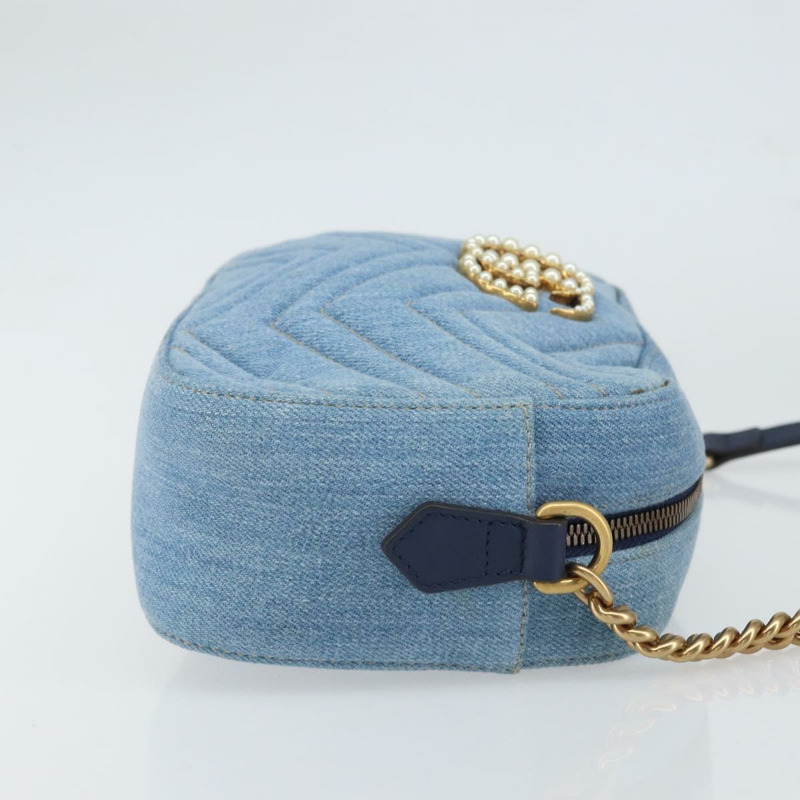 【日本直送】GUCCI GG Marmont 小型相機包 牛仔藍 447632 正品 ka1639SAV-2