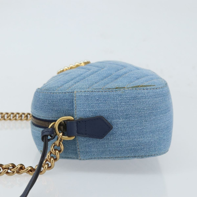 【日本直送】GUCCI GG Marmont 小型相機包 牛仔藍 447632 正品 ka1639SAV-3