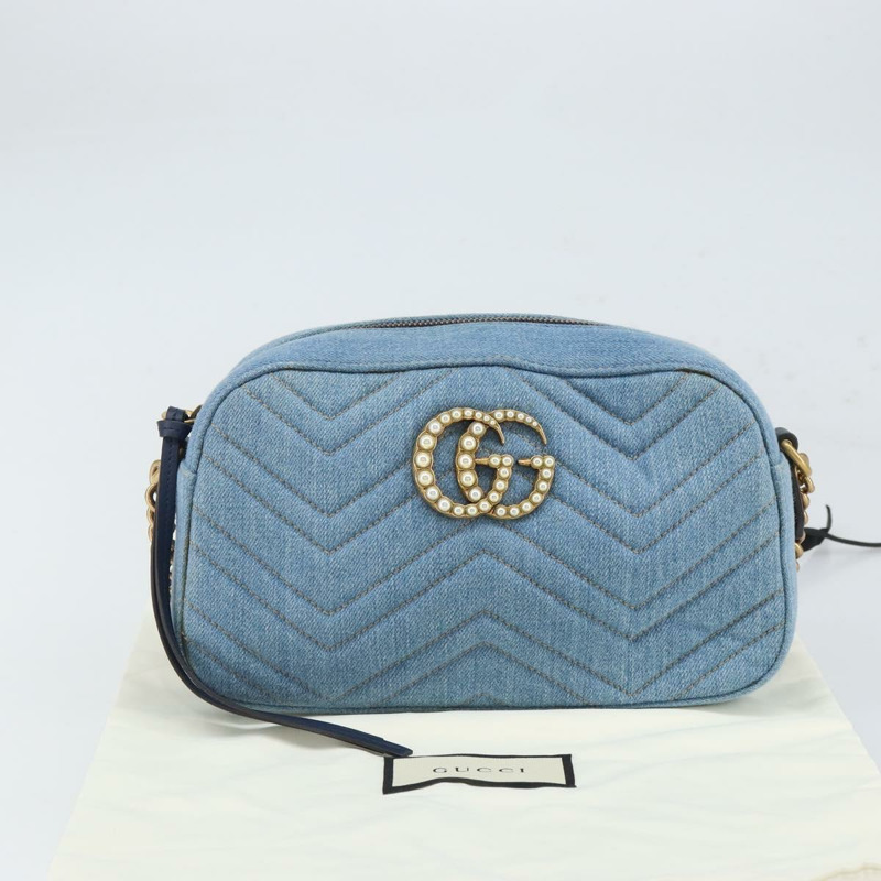 【日本直送】GUCCI GG Marmont 小型相機包 牛仔藍 447632 正品 ka1639SAV-11