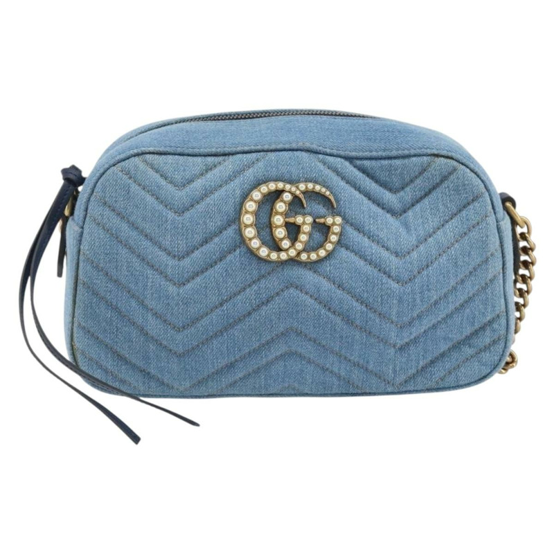 【日本直送】GUCCI GG Marmont 小型相機包 牛仔藍 447632 正品 ka1639SAV-12