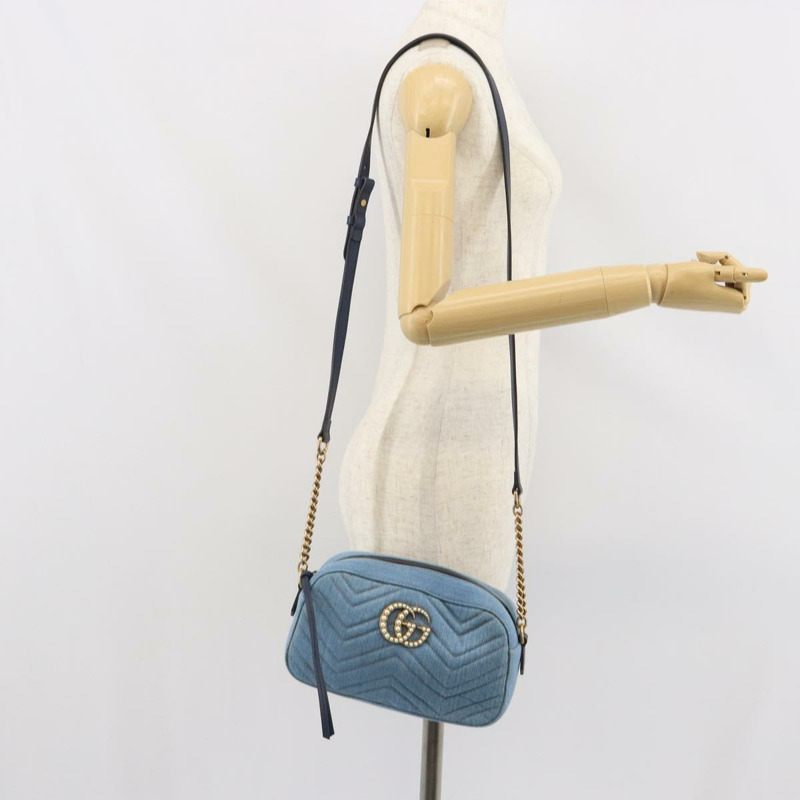 【日本直送】GUCCI GG Marmont 小型相機包 牛仔藍 447632 正品 ka1639SAV-24