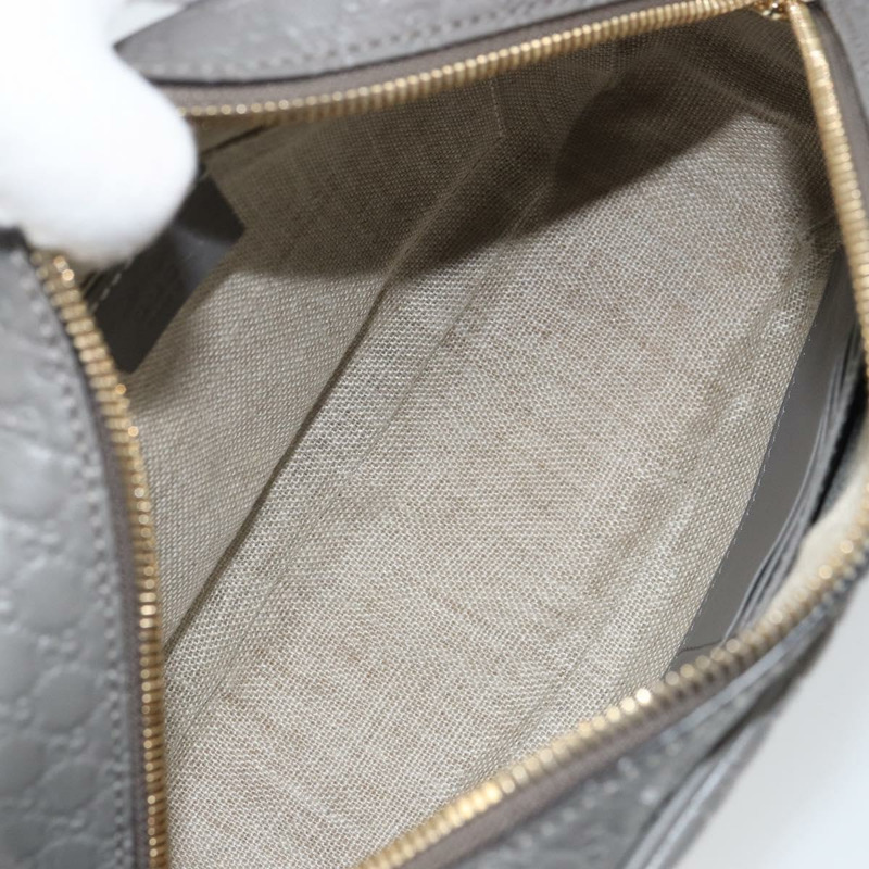 【日本直送】GUCCI Micro GG 帆布 Guccissima 手袋 皮革 暢貨中心 灰色 449413 正品 ka1680V-9