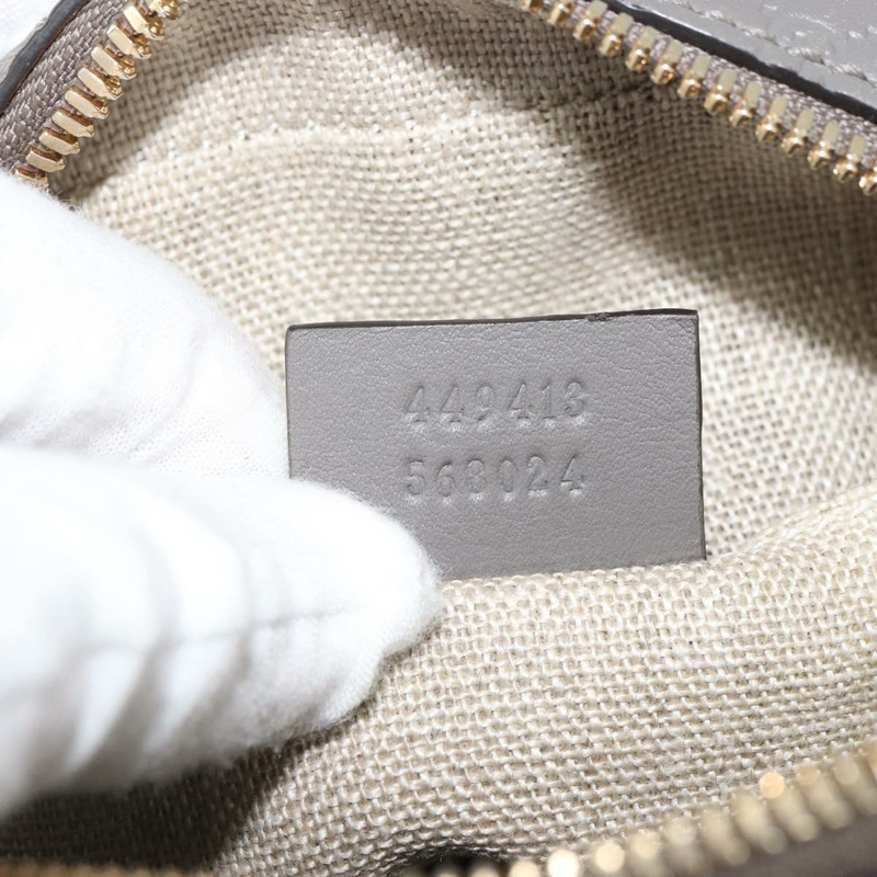 【日本直送】GUCCI Micro GG 帆布 Guccissima 手袋 皮革 暢貨中心 灰色 449413 正品 ka1680V-10
