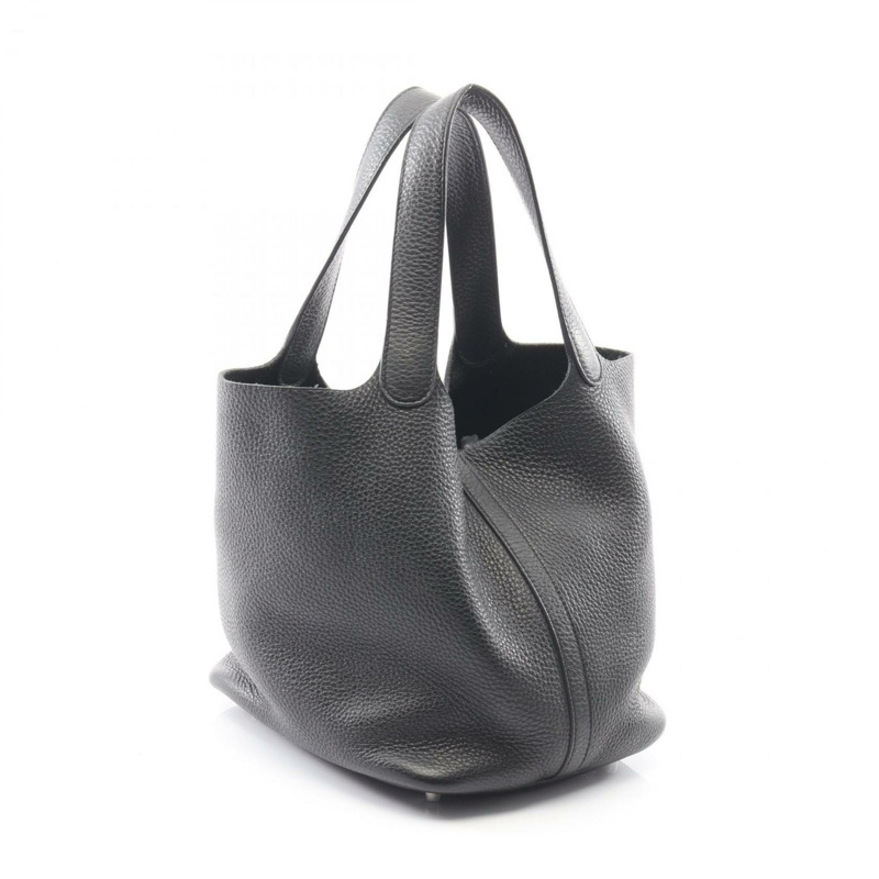 Hermes Hermès Picotin Lock PM 手提包，Taurillon Clemence 皮革，黑色。-1