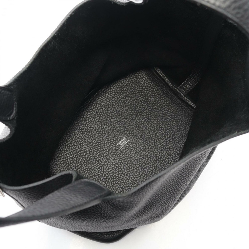 Hermes Hermès Picotin Lock PM 手提包，Taurillon Clemence 皮革，黑色。-2