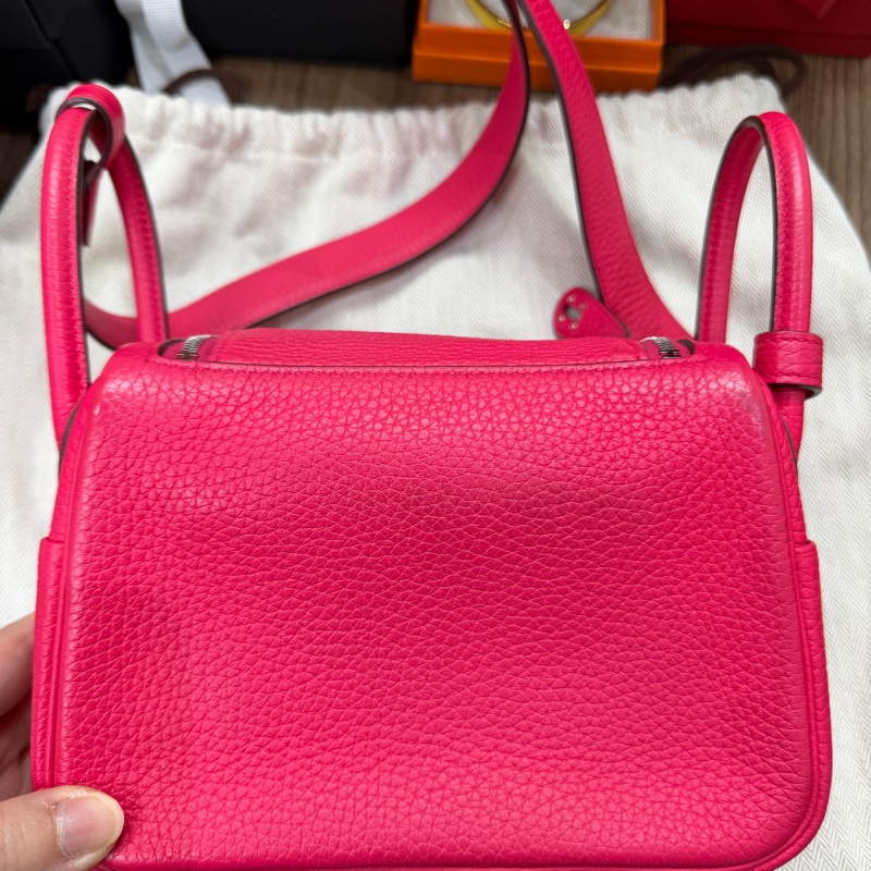 Hermes mini Lindy 一代 Rose Extreme i6 極致粉 銀扣 TC皮 D刻-2