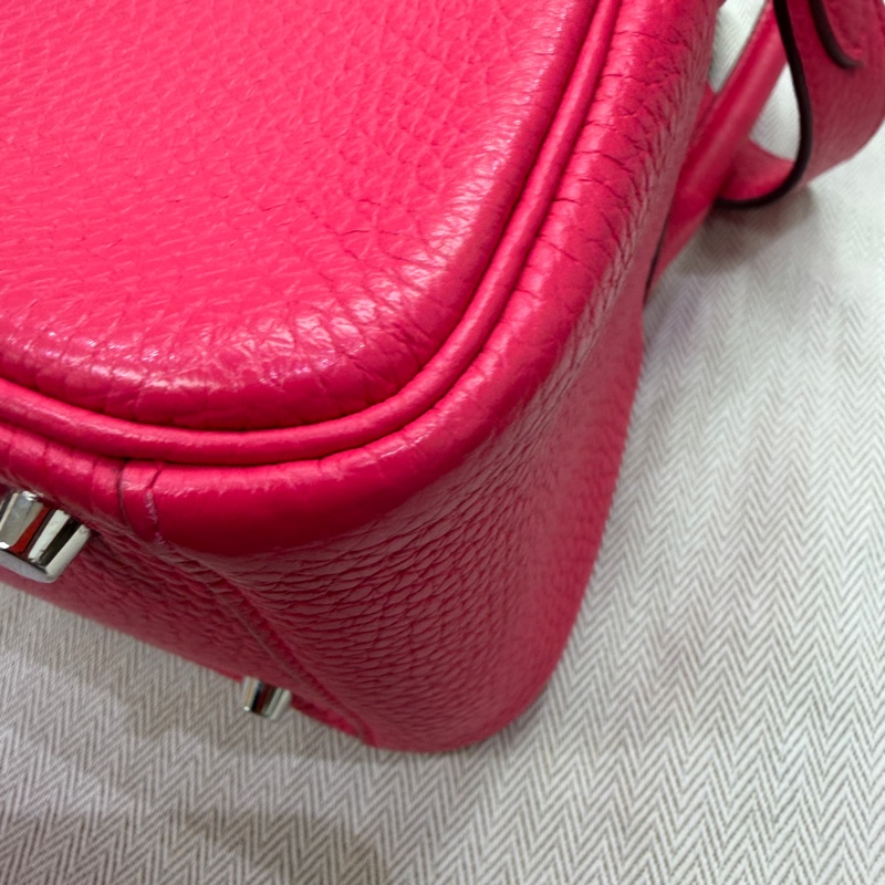 Hermes mini Lindy 一代 Rose Extreme i6 極致粉 銀扣 TC皮 D刻-4