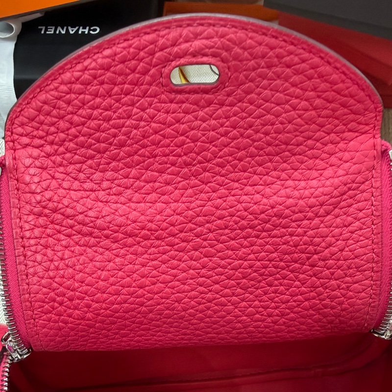 Hermes mini Lindy 一代 Rose Extreme i6 極致粉 銀扣 TC皮 D刻-10