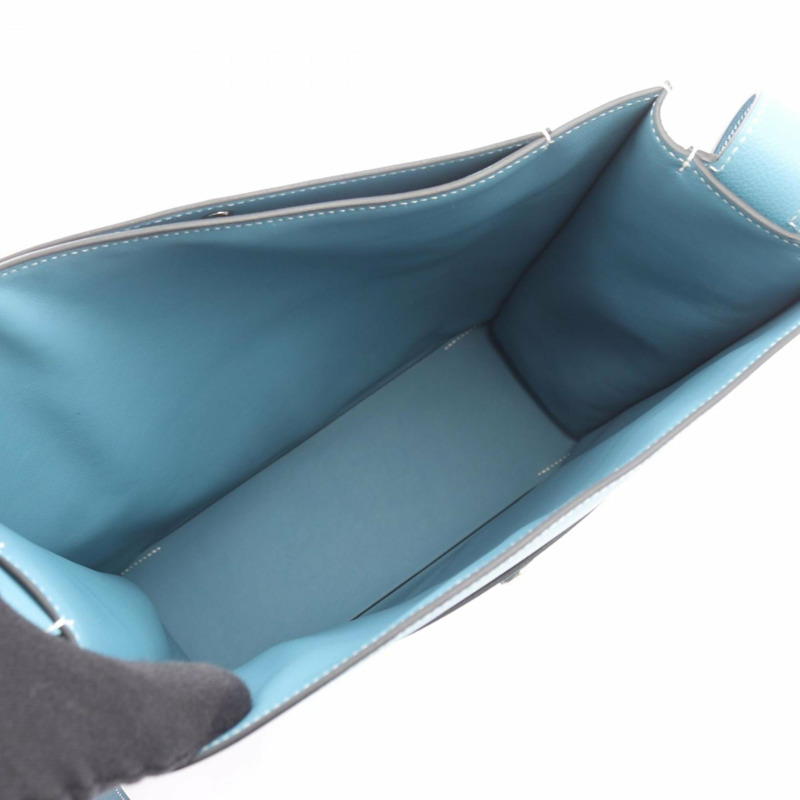 愛馬仕 Hermès Kabash 單肩包，Evergrain 皮革，女士款，藍色，084929CK-2